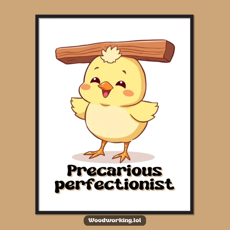 Funny Chick Poster: Giggling Bird Balancing Art for Your Walls