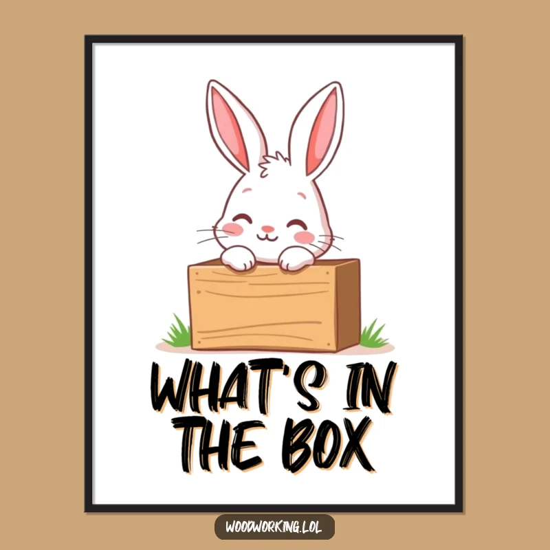 Funny Curious Bunny Toolbox Poster - Exciting Wall Art Gift for Explorers