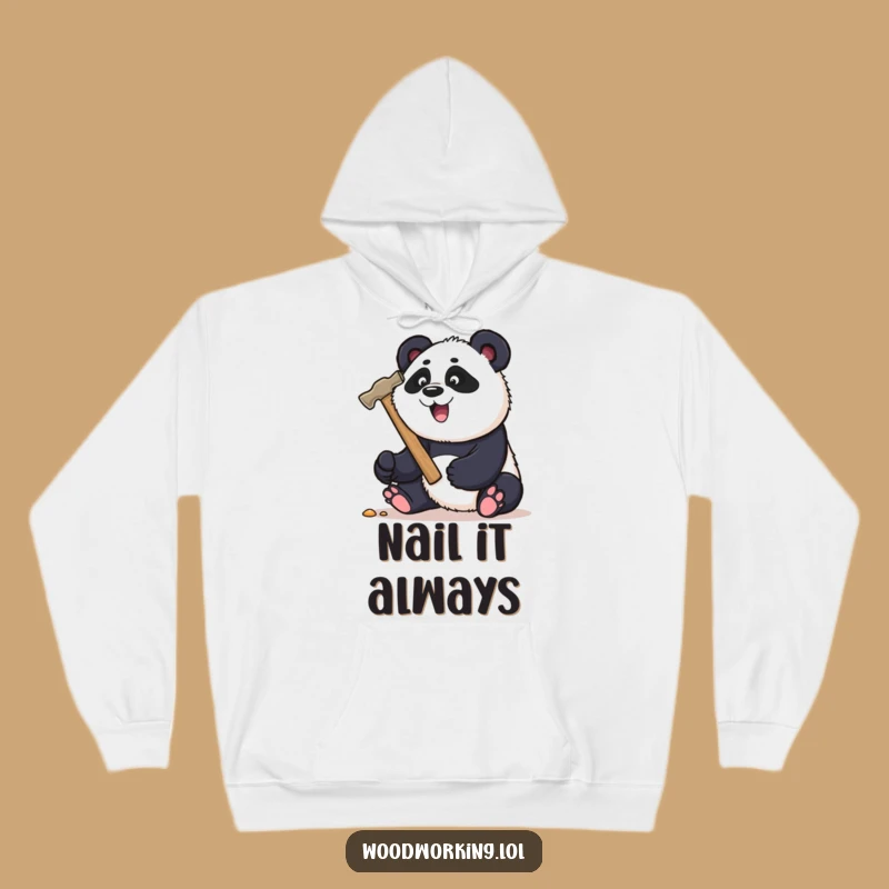 Funny Panda Carpenter Hoodie: Stay Warm While You Build!