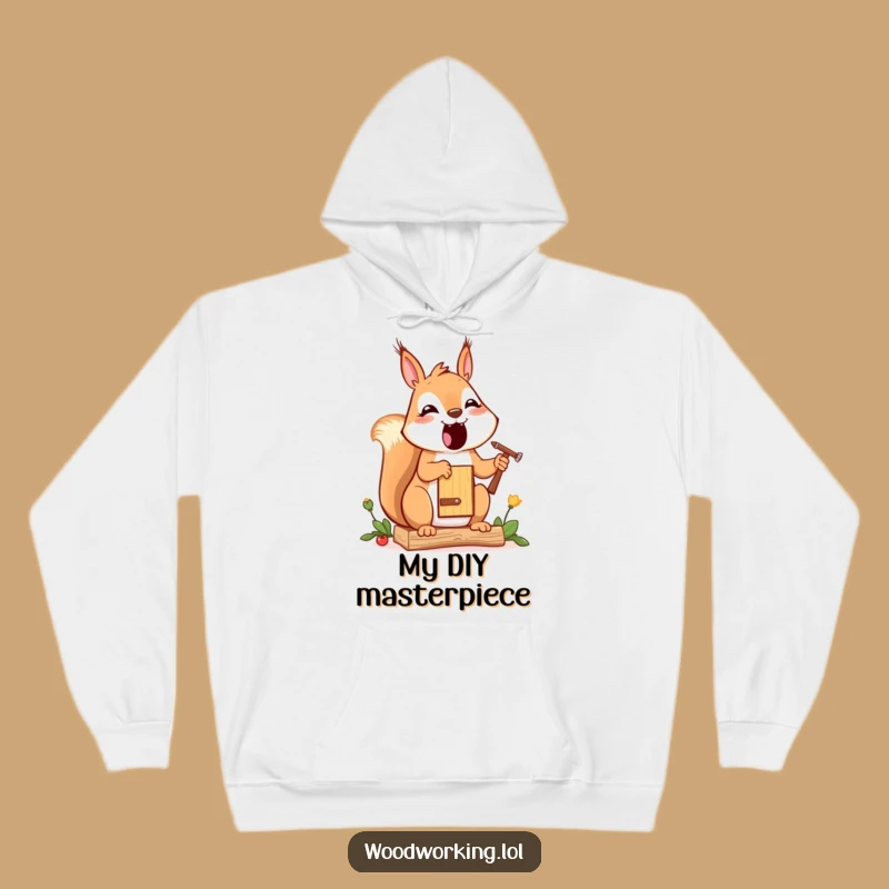 Funny Squirrel Painter Hoodie - Cozy Cartoon Apparel for Crafters!