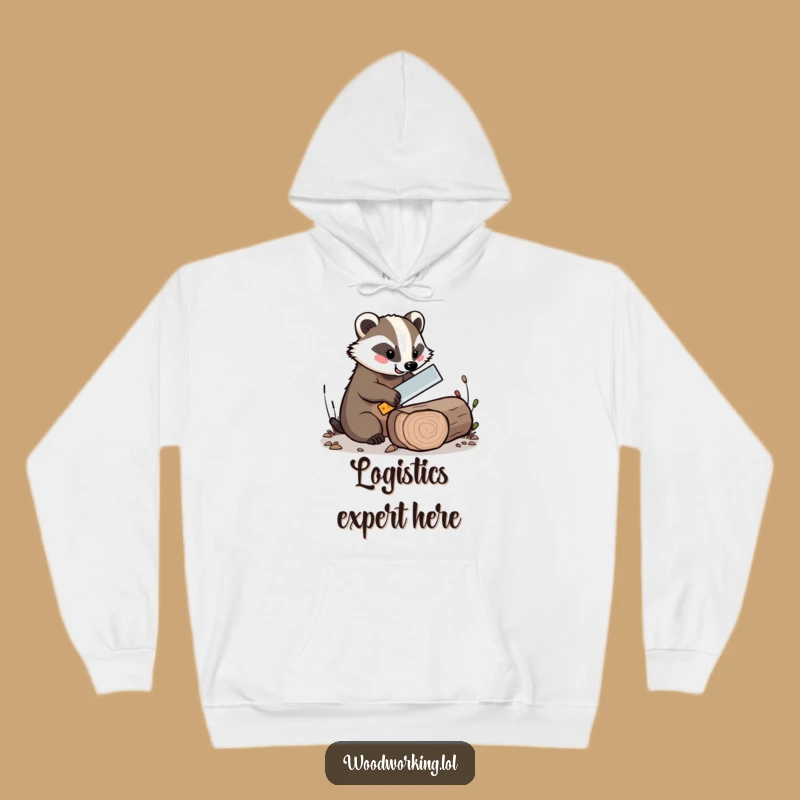 Cozy Funny Badger Saw Hoodie - Warm and Whimsical Gift for Crafters