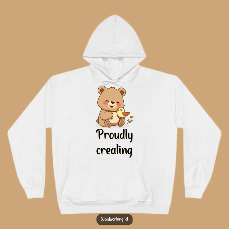 Cozy Funny Bear Woodcarving Hoodie: Craft Warmth and Pride!