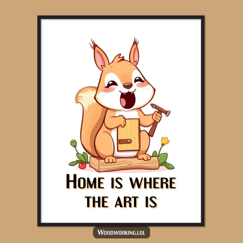 Funny Free Printable Wall Art: Squirrel Artist - Charming Downloadable Decor!