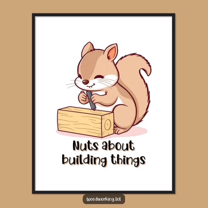 Funny Free Printable Wall Art: Squirrel Building DIY Decor