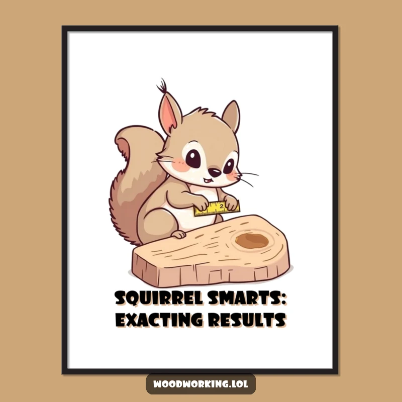 Free Printable Wall Art: Funny Squirrel Measuring DIY Downloadable Decor