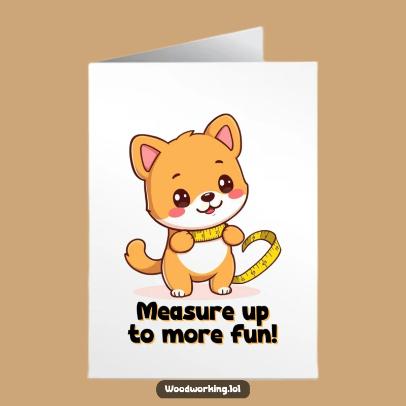 Free Printable Birthday Card: Funny Dog Measuring Fun, Perfect DIY Downloadable Gift