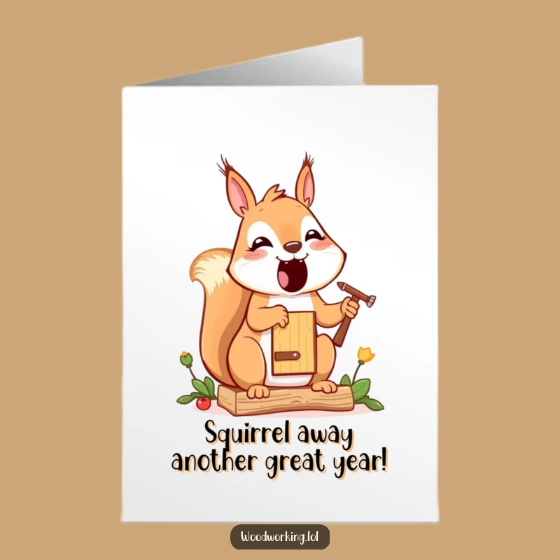 Free Printable Birthday Card: Squirrel Painting - Cheerful DIY Downloadable Humorous Gift!