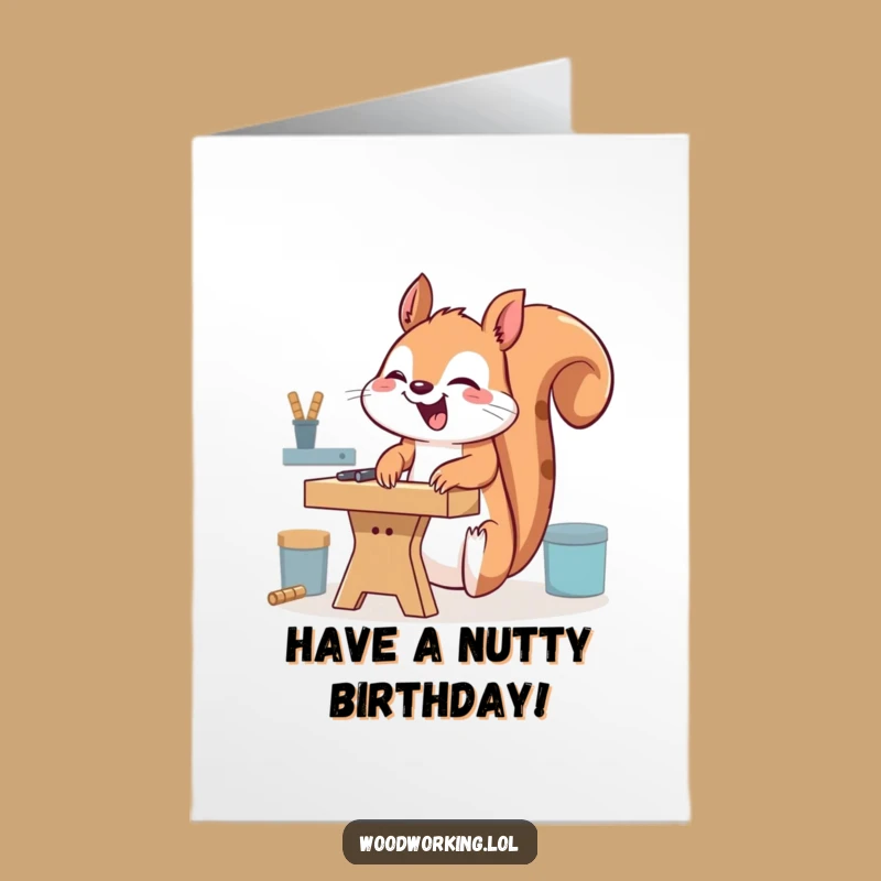 Free Printable Bday Card: Giggling Squirrel Upside Down, Funny Downloadable Gift