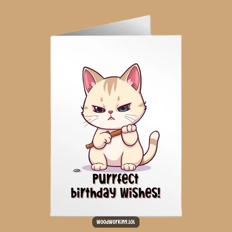 Free Printable Birthday Card: Cat's DIY Birthday Hammer Funny Downloadable Gift