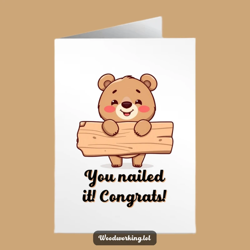 Free Printable Congrats Card: Bear's Handiwork - Downloadable Achievement