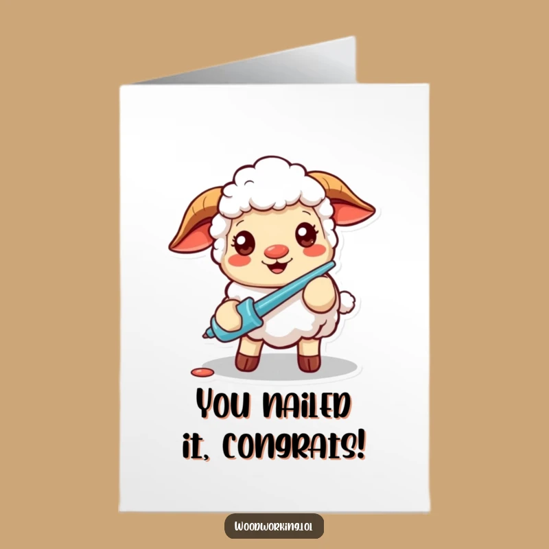 Free Printable Congrats Card Funny Sheep DIY Builder Congratulations Gift Download