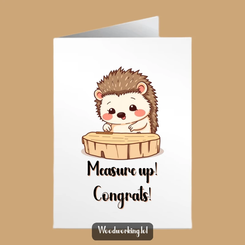 Free Printable Congrats Card: Hedgehog Craftsman, Funny Downloadable Success Gift