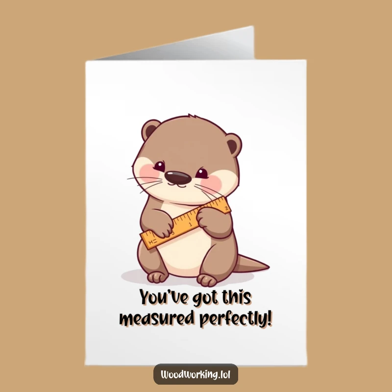 Free Printable Congrats Card: Otter Builder for a Well-Crafted Achievement, Downloadable Gift