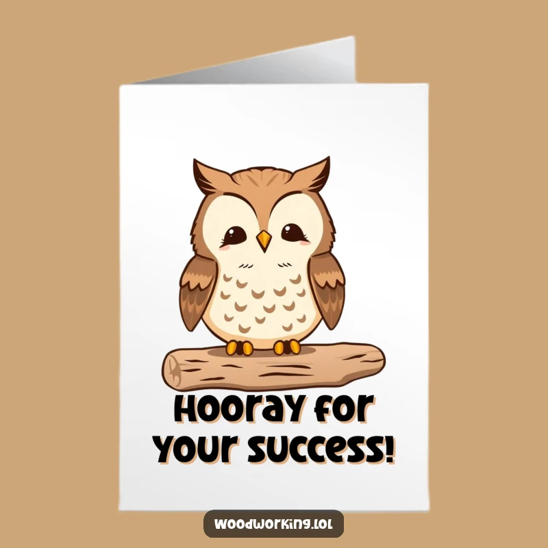 Free Printable Congrats Card: Proud Owl Craftsman, Smooth Finish, Downloadable Gift!