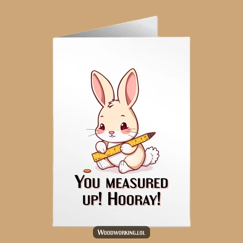 Free Printable Congrats Card: Rabbit Measuring, Clever DIY Downloadable Gift!
