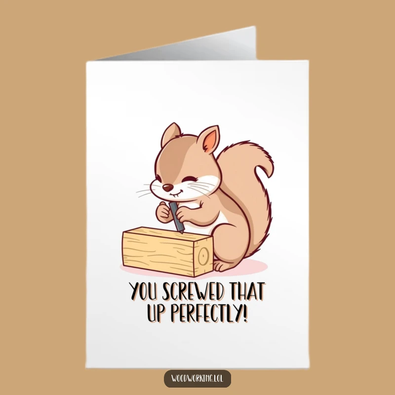 Free Printable Congrats Card: Squirrel Building Success DIY Downloadable