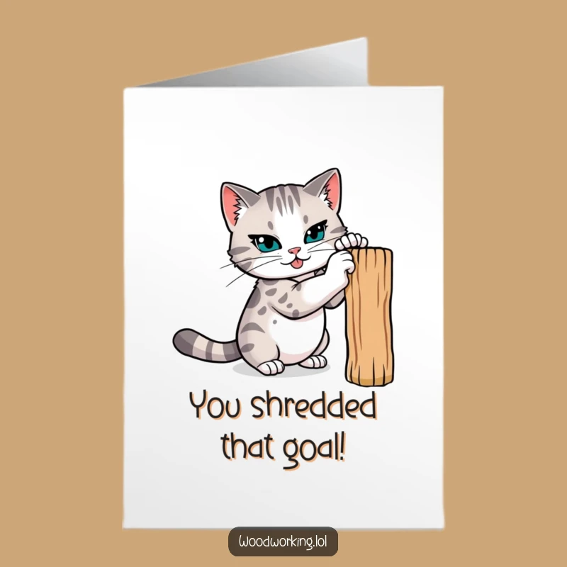 Free Printable Congrats Card: Fierce Cat for Your Victory, Funny Downloadable Gift