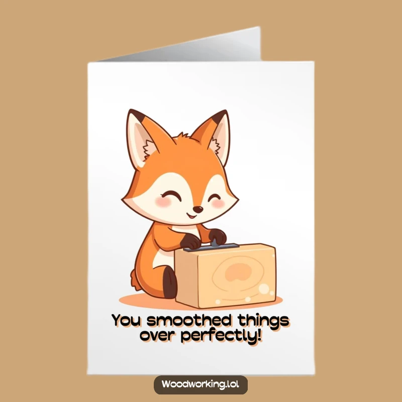 Free Printable Fox Congratulating Card: Woodworking Success Downloadable