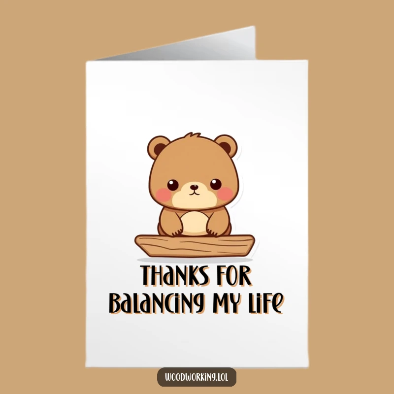 Free Printable Thank You Card: Amusing Bear Craftsman DIY Downloadable Gift of Gratitude