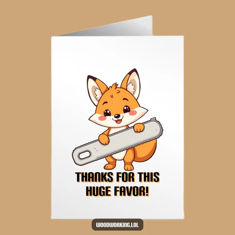 Free Printable Thank You Card: Fox's Helping Hand, Funny DIY Gratitude
