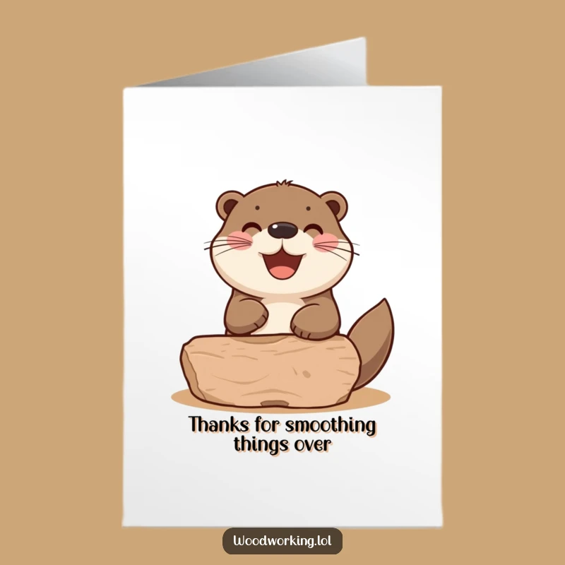 Free Printable Thank You Card: Otter's Handcrafted Thanks, Funny Downloadable Gift for Gratitude
