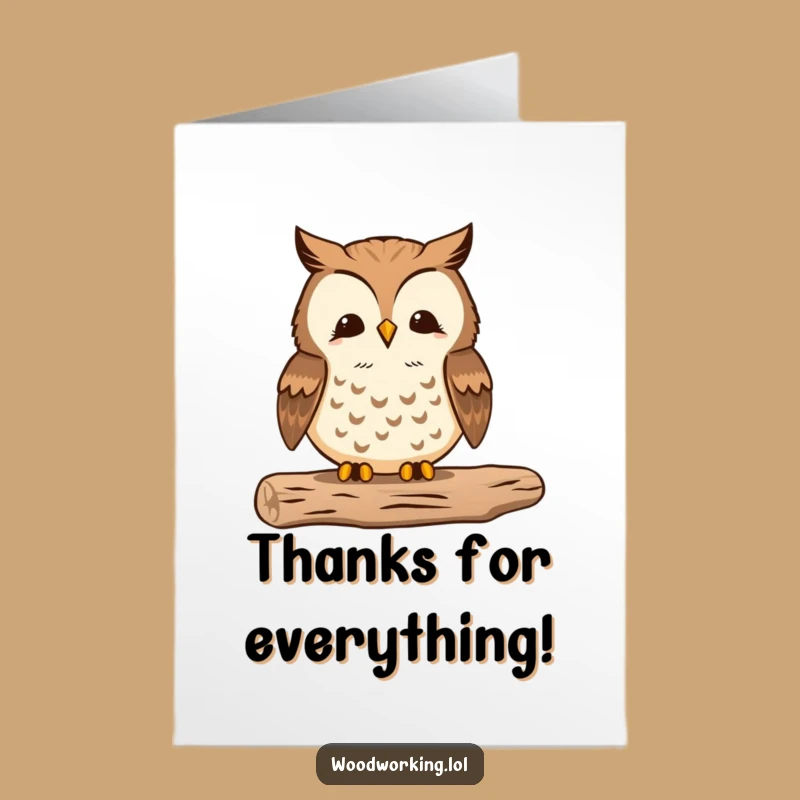 Free Printable Thank You Card: Proud Owl Craftsman, Smooth Finish, Downloadable Gift!