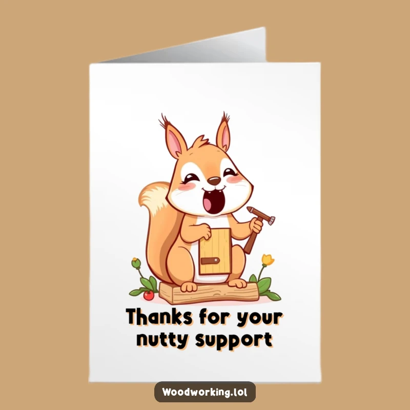 Free Printable Thank You Card: Squirrel's Art - Funny Downloadable DIY Gift!