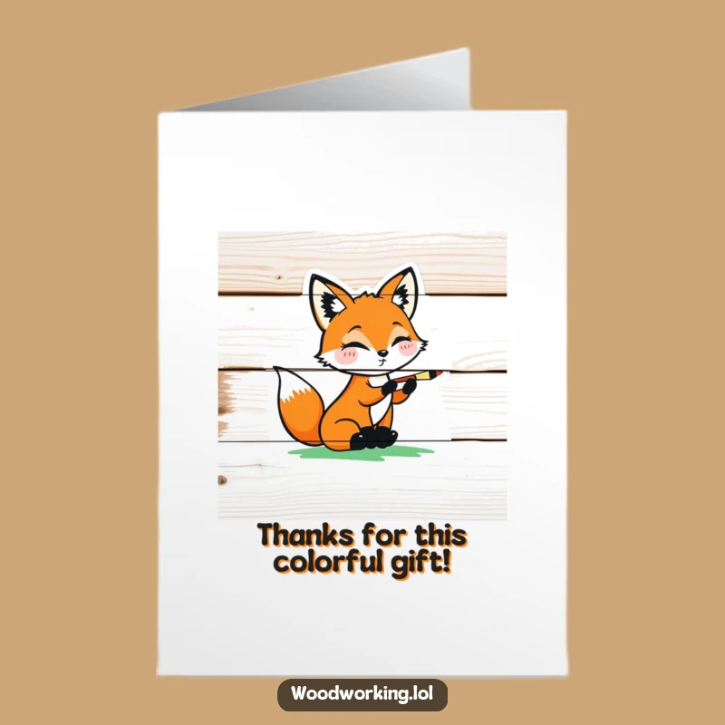 Free Printable Thank You Card: Playful Fox Artist Shares Colorful Gratitude