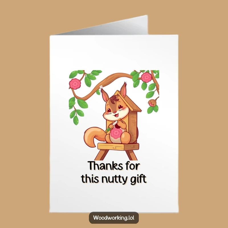 Free Printable Thank You Card: Grateful Squirrel Painting Thanks, DIY Downloadable Gift