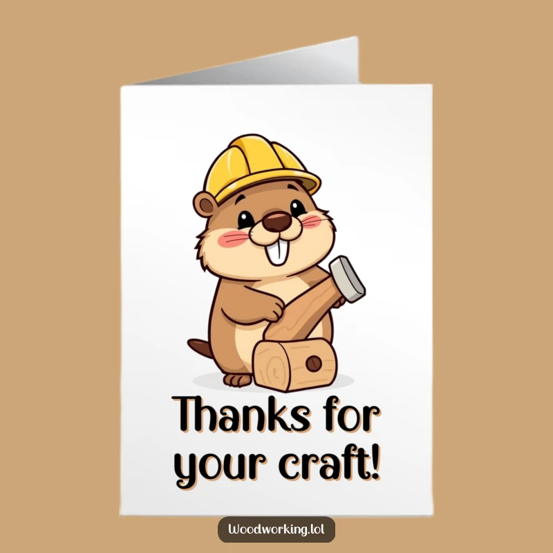 Free Printable Thank You Card: Beaver Builder, Funny Downloadable