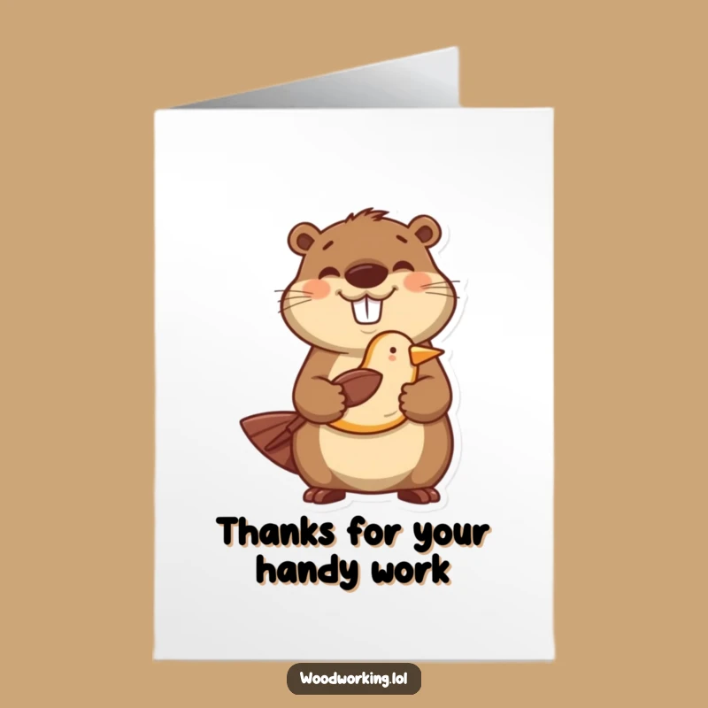Free Printable Thank You Card: Beaver's Handmade Gift, Downloadable Thanks