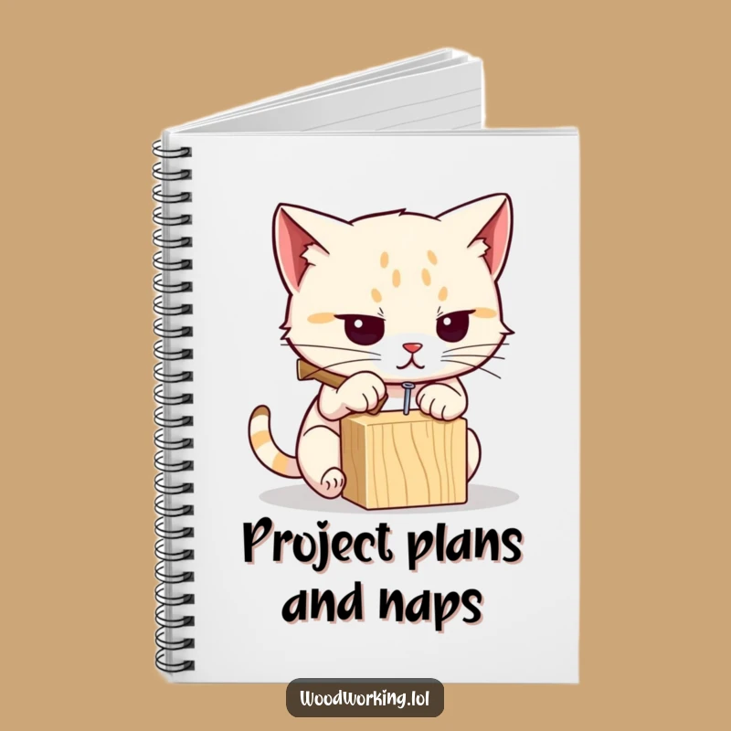 Funny Cat Hammering Notebook: Jot Down Ideas with DIY Humor