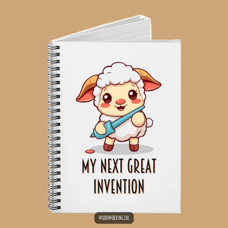 Funny Cheery Sheep Screwdriver Notebook Jot Down Ideas with Humor