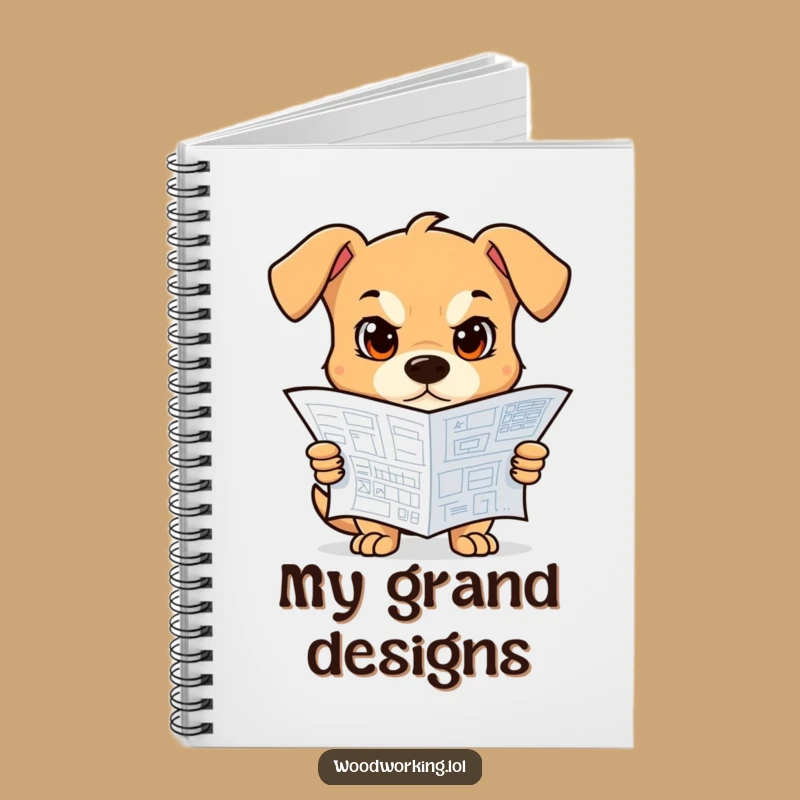Funny Dog Blueprint Notebook: Jot down ideas with a determined dog's focus, a perfect funny gift.