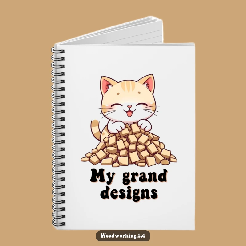 Funny Cat Wood Collector Notebook: Jot Down Ideas with a Piling Cat