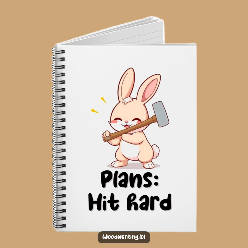 Funny Bunny Hammer Notebook - Hilarious Cartoon Journal Gift!
