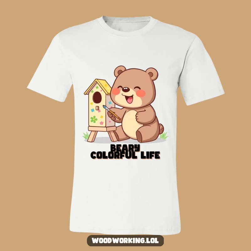 Funny Giggling Bear Painting T-Shirt - Wear Your Creative Joy