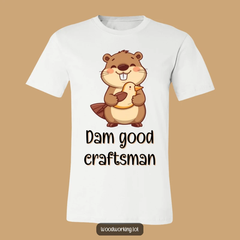 Funny Happy Beaver Woodcarver T-Shirt - Unique Gift for Crafty Beaver Fans