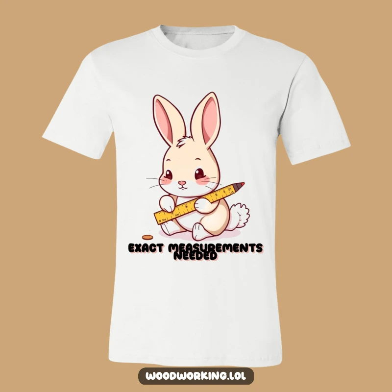Funny Curious Rabbit Measuring T-Shirt: Hilarious Style for Detail-Oriented People