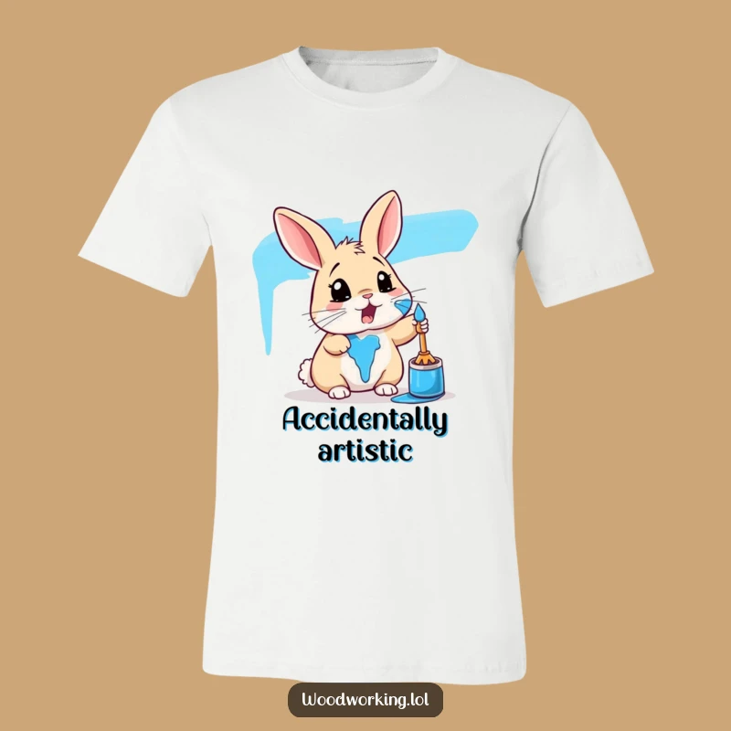 Funny Rabbit Art Shirt: Hilarious Blue Paint Surprise for Bunny Fans