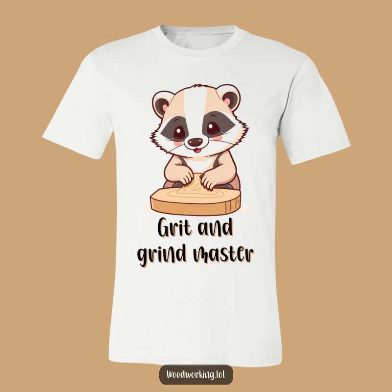 Funny Badger Sanding Wood T-Shirt: Hilarious Carpenter Style for Him or Her