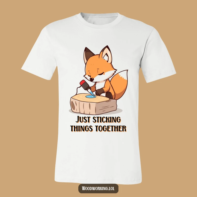 Funny Fox Carpenter T-Shirt - Determined Woodworker Tee for Crafty Friends