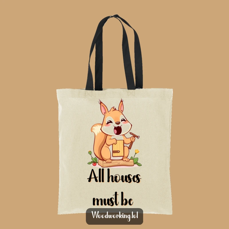 Funny Squirrel Painter Tote Bag - Charming Cartoon Carry-All Gift!