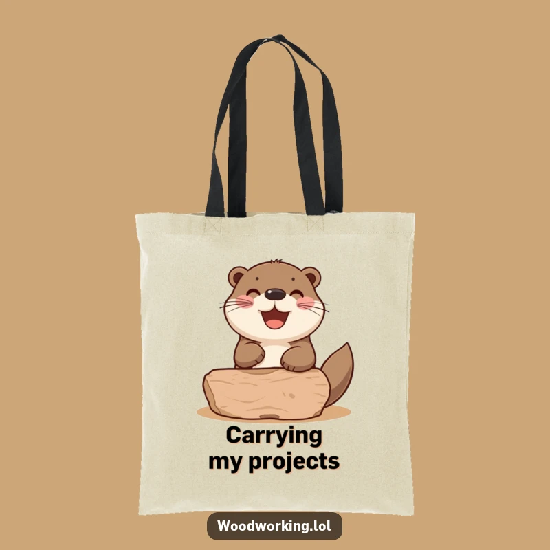 Funny Otter Woodworking Tote Bag: Carry Your Tools and Talent!