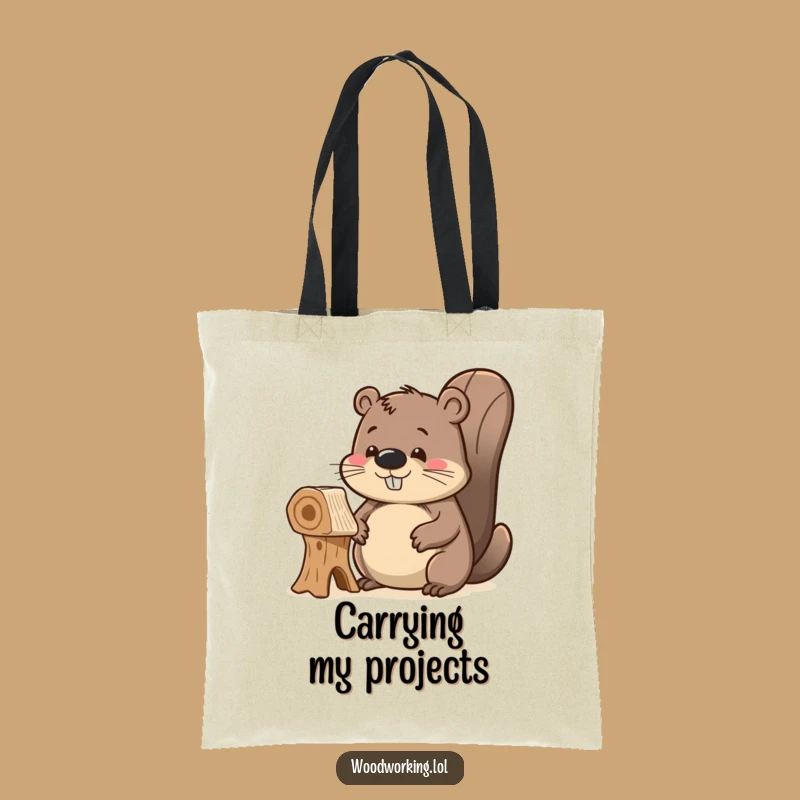 Funny Delighted Beaver Tote Bag: Carry Your Creations with this Hilarious Gift