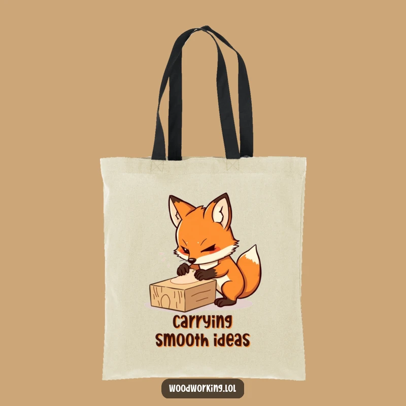Funny Determined Fox Sander Tote Bag - Carry Your Tools with Focus