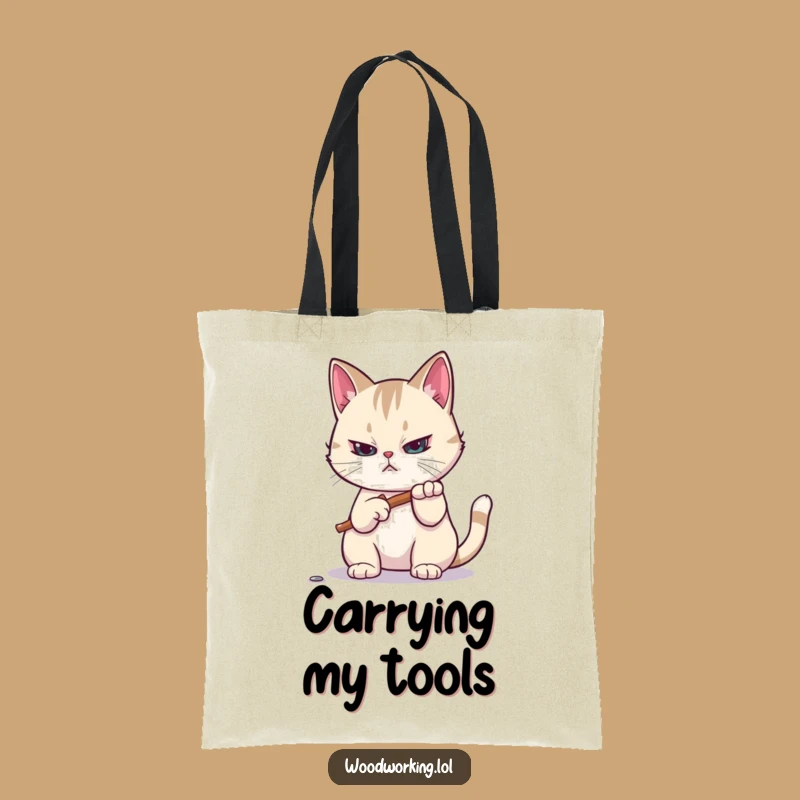 Funny Cat Builder Tote Bag: Carry Your Tools and Giggles, Perfect Gift