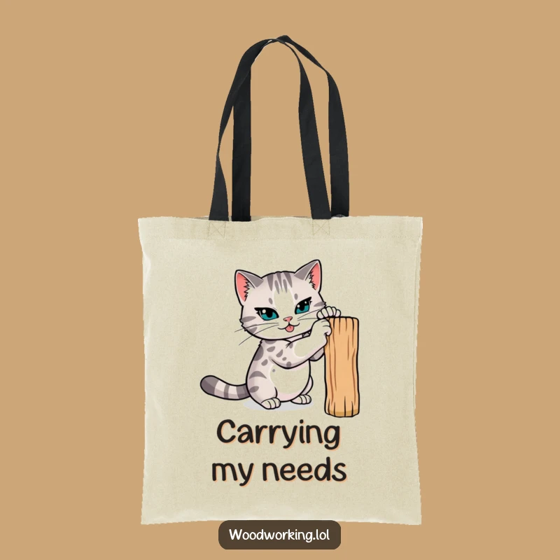 Funny Cat Claw Sharpener Tote Bag: Carry Your Fierce Attitude!