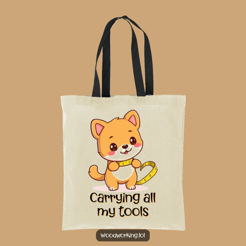 Funny Dog Measuring Wood Tote Bag - Stylish & Humorous Gift Idea!