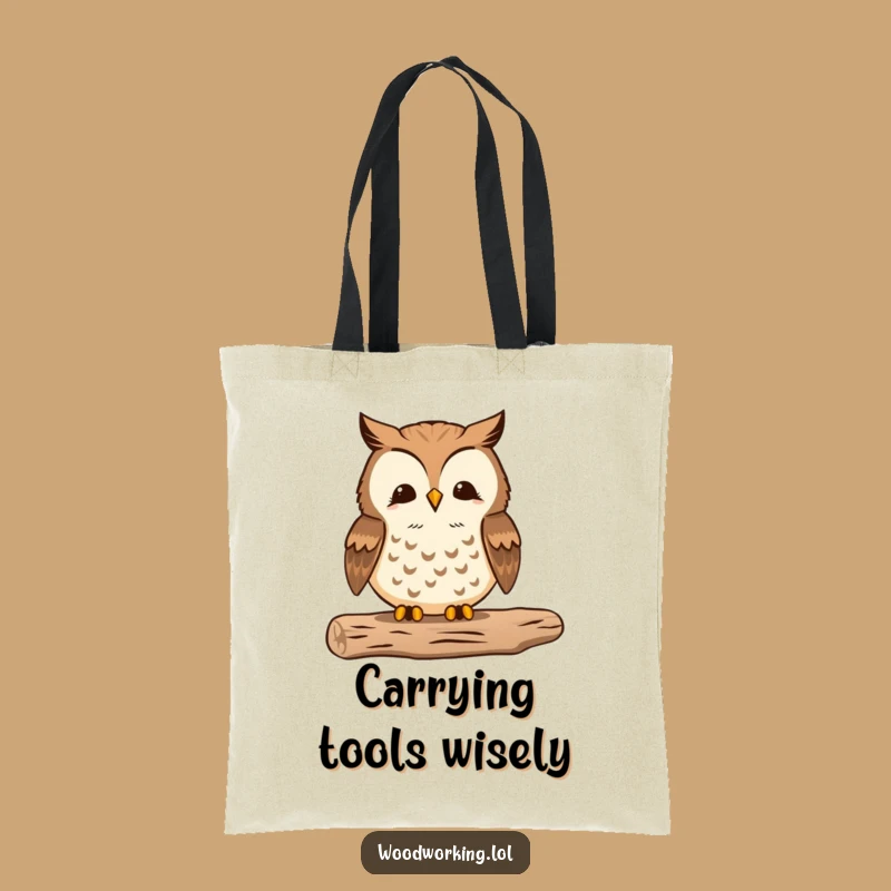 Funny Proud Owl Woodworker Tote Bag - Carry Your Tools with Crafty Pride